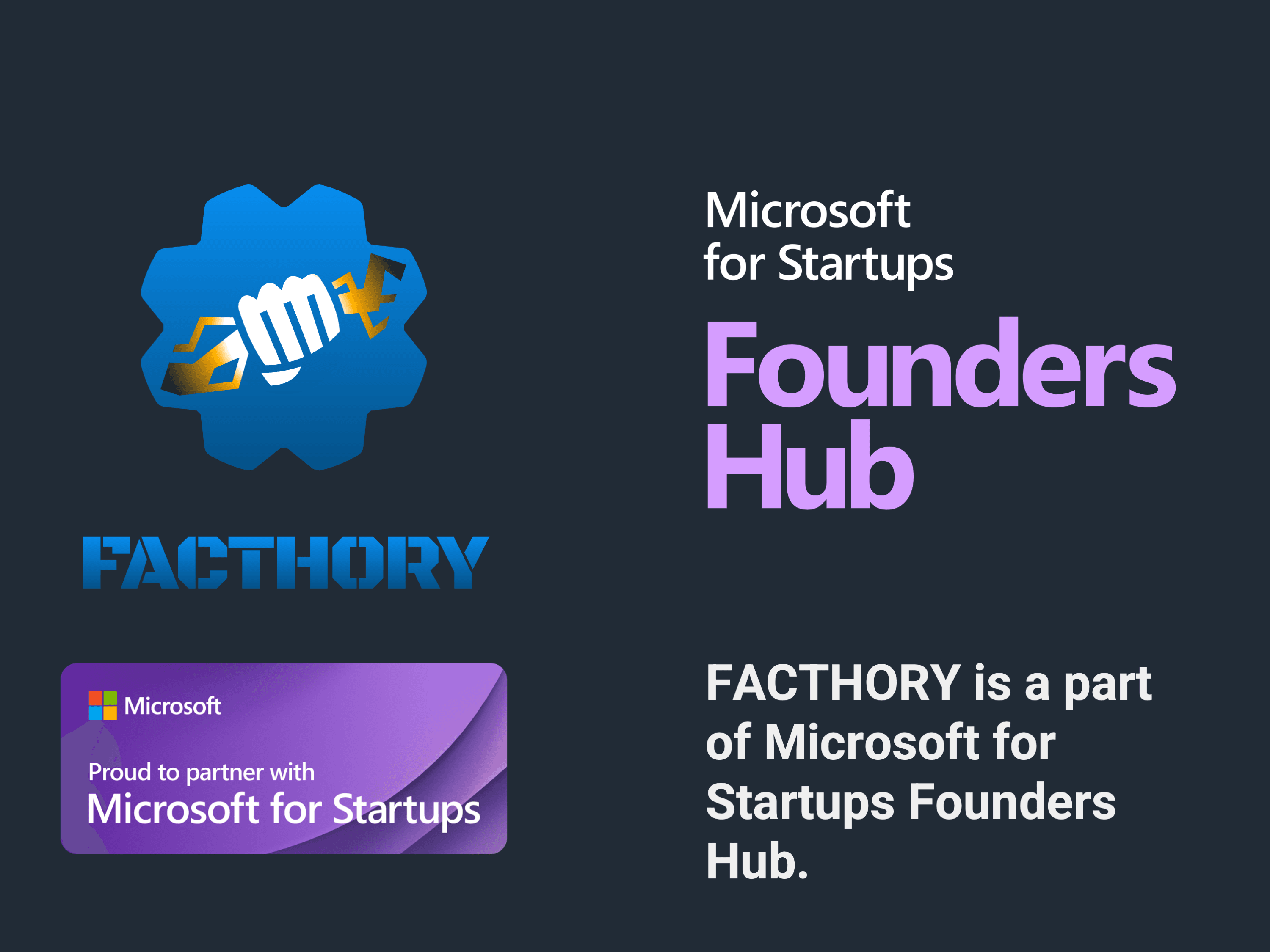 Facthory Joins Microsoft for Startups Founders Hub